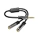Price comparison product image KabelDirekt AUX Audio Headset Y Splitter Adapter Cable (3.5mm Male to 2 x 3.5mm Female) PRO Series