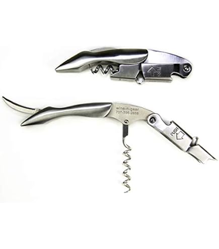 Cavatappi Sommelier Innovation In Acciaio Inox - Modello Francese A Doppia Leva Con Coltello A Chiusura Automatica E Vite Teflonata