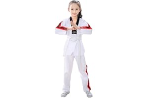 Amur Leopard Tuta Taekwondo Bambino Uniforme Professionale per Arti Marziali Karate Costumi Taekwondo Bambina con Cintura