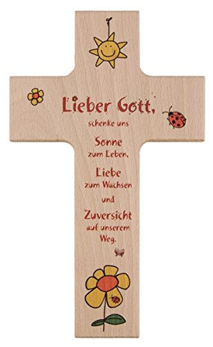 Kinder - Holzkreuz 'Lieber Gott' 15 cm