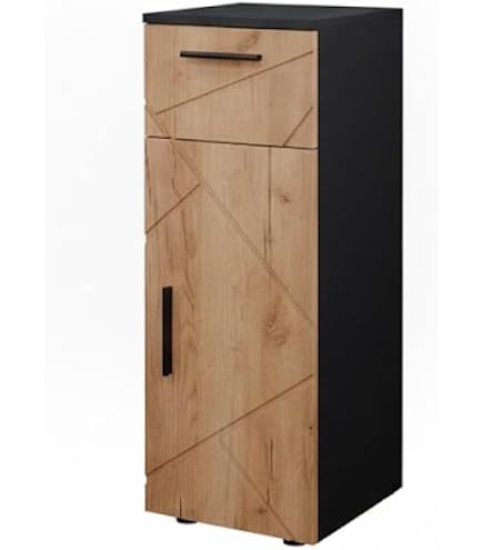 Meuble Sous Lavabo Armoire Haute Irma Meuble Salle De Bain VICCO Irma 2 Pièces - Chêne Anthracite - Meuble Lavabo & Armoire Haute Rangement Salle De Bain Design