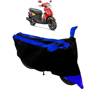 Carigiri Bike Cover for Hero Pleasure (Dust Proof, Scratch Proof, Mirror Pockets, Heavy Buckle [Royal Blue and Black])