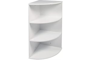 Elito Home & Garden New White Wooden Bathroom Cabinet Shelf Cupboard Bedroom Furniture Storage Unit (3 Tier Corner Shelf)