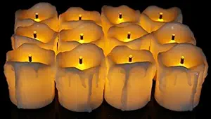 SATYAM KRAFT Plastic Led Tea Light Candle for Home Decoration (Pack of 12, Yellow, 5 cm)