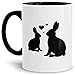 Produktbild Liebes-Tasse Hasen Innen & Henkel Schwarz/Ostern/Hase/Schön/Witzig/Mug/Cup/Kaffeetasse/Oster-Geschenk Qualität - 25 Jahre Erfahrung