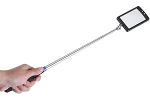 AIGGEND YUMILI Espejo de Inspección Telescópico, Espejo de Inspección Telescópico con Luz LED de Rotación de 360 ​​​​Grados con 2 Luces LED Extra Brillantes para Fabricantes de Herramientas, Mecánicos