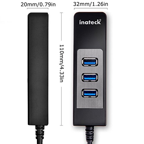 [3-port USB 3.0 + 1-port Gigabit Ethernet LAN] Inateck 3 port USB3.0 HUB mit 1 RJ45 Port 10/100/1000 Gigabit Ethernet LAN Network Adapter für Notebooks, Ultrabooks, Macbook und Tablets mit USB-Anschlüssen - 7