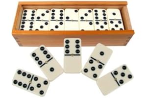 LIAM ACCESS Jeu de Dominos Double Six 28 pièces avec Boite refermable en Bois