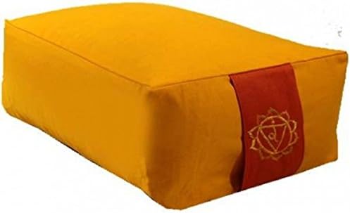 Divine Yoga ShopOrganic Yoga Meditation Cushion | Support cushion 38 x 28 x 15 cm (2 bright colours) (Yellow)