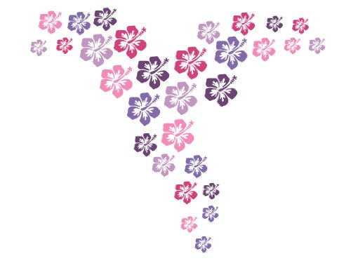 Wandtattooshop – 30 Hibiscus Flowers in the Mix – 5 – 10 cm H1 M10) -