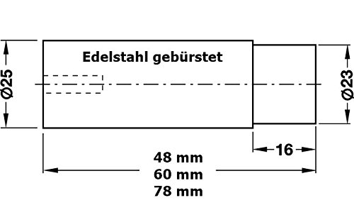 GedoTec® Design EDELSTAHL Wand-Türpuffer Türstopper MODERN Gummi-Puffer für Wandmontage | Tiefe: 78 mm | 16 mm Gummiauflage | stabiler Wand-Puffer inkl. Befestigungsmaterial | Markenqualität für Ihren Wohnbereich - 3