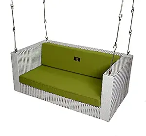 BrookWood - Outdoor Furniture 2 Seater Swing Chair - White + Golden