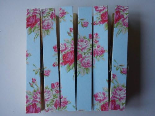 Magnetic Pegs Fridge Magnets - Tanya Whelan Bright Pink Roses on Blue