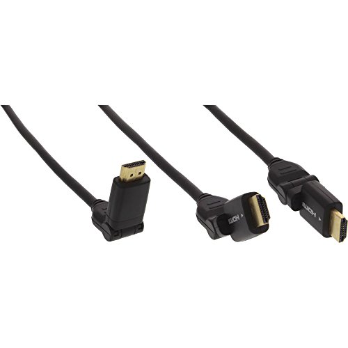 InLine 17055W HDMI Kabel mit Ethernet, Stecker auf Stecker, Flexible Winkelstecker, 0,5m schwarz - 2