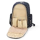 S-ZONE 16 Taschen Baby Windeltasche Wickelrucksäcke Organizer Wasserdicht Multifunktionale Oxford Stoff Reiserucksack mit Wickelauflage und Kinderwagen Riemen - 7