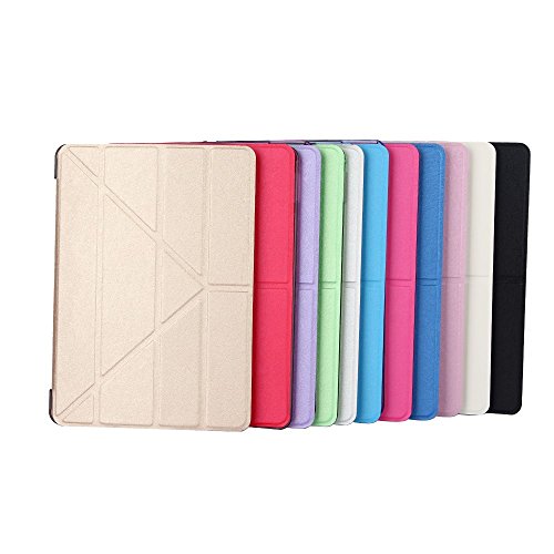 für iPad 9.7-inch (2017) Silk Texture Origami Stand Smart Leather Sleep Tasche Hüllen Schutzhülle- Silver - 3