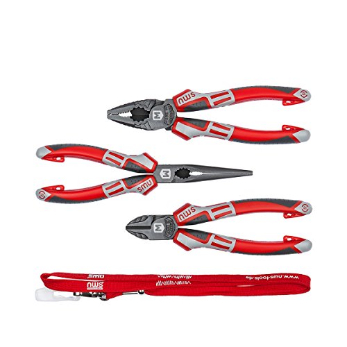 Zangen Profi Set 3tlg. GEBR. MACHER 50258 | Made in Germany | Kombizange | Seitenschneider | Radio-/ Telefonzange | mit Sicherungsband | Karton - 2