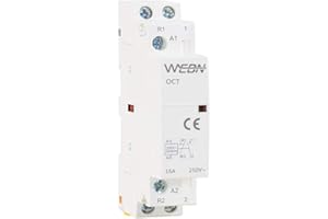 WEBN OCT-25 Series 2P16A/20A/25A Automatic Contact AC Home Contactor 220V/230V 50/60Hz Contact 2NO/1NO + 1NC/2NC Din Rail Contactor (16A, 2NO)