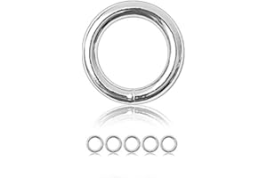Ganzoo O-Ring Metall für Hunde-Leine, 25mm Innen-Durchmesser, 5 Stück, Stahlring, legierter Stahl, nicht rostend, Rund-Ringe für Paracord 550 Halsband, Handtasche, Metallring, Basteln, Farbe Silber