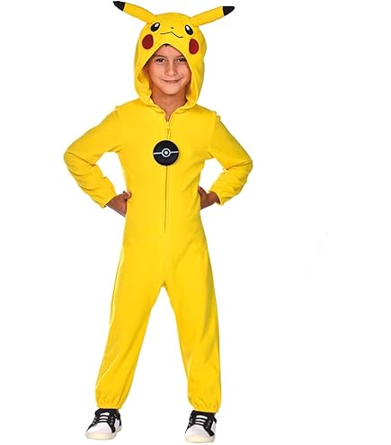 Felpa Con Cappuccio Pikachu Pokémon Per Bambini | Costume Con Orecchie | Taglia 6-7 Anni