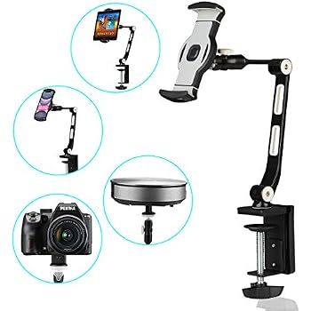 Support Ipad Bureau Support De Tablette ZenCT à Bras Long - Pivotant 360° - Compatible IPad, IPad Pro, Smartphones Support Tablette
