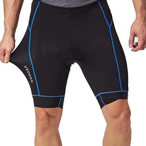 ALLY 3D Profesional Hombres Moldeado Acolchado Anti-Bac Ciclismo Culottes con Aire de Alta Permeabilidad - M/L/XL/XXL/XXXL opcional (Negro/Azul, XXXL 38"-40")