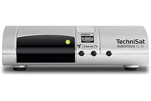 TechniSat EUROTECH T2 IR - DVB-T2-Receiver (mit kartenlosem Irdeto-Zugangssystem für freenet TV, USB, HDMI, Audio-Ausgang digital/optisch, Fernbedienung) silber