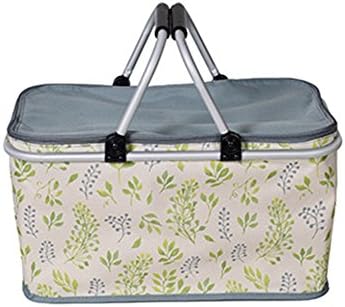LifenewBaby 32L Collapsible Picnic Cooler Hamper Bag Insulated Basket Folding Aluminum Handle Outdoor