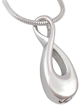 Aooaz Schmuck Edelstahl Urn Ketten für Asche Infinity Unendlichkeitssymbol - Gedenk Asche Andenken - Silber Memorial...