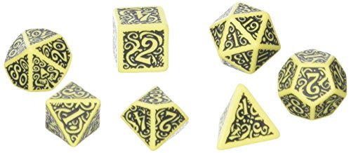 Q-Workshop QWOCTS58 COC The Outer Gods Hastur Dice Set (7), Yellow, Standard (15mm-17mm)