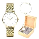 CLUSE Damen Analog Quarz Smart Watch Armbanduhr mit Edelstahl Armband CLG012