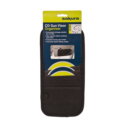 Car Taxi Van Black 10 CD DVD Sunvisor Sun Visor Organiser Pen Holder