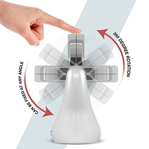 Vicloon Edelstahl 5-Licht LED Make-up Spiegel Double-Face 360°Vergrößerungsspiegel(Perle Weiß mit Silber) - 3