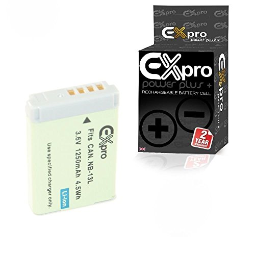 Ex-Pro Canon NB-13L Nb13l       1250  mAh Haute Puissance nominale Plus   Lithium Li-Ion Batterie pour Appareil Photo Num  rique Canon PowerShot G7  X