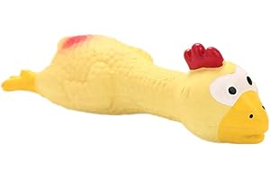 Corlidea Mascota perro cachorro gato mastica látex natural pollo sonido chirriante juguete softshell collar perro