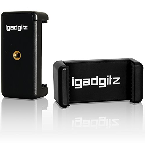 iGadgitz Adaptador de fijación Soporte Pinza Clip Smartphone Universal para trípode y Palo Selfie Stick
