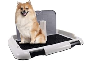 FABSELLER Hundeklo Hundetoilette mit Tablett Hundeklo für Kleine Hunde Töpfchen Trainingsunterlage mit Urin Trennwand, Indoor Hundetoilette Balkon Ideal Welpentoilette für Kleine Großer Hunde ältere Hunde