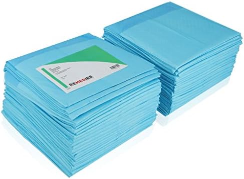 REMEDIES Disposable Underpads Bed Protection Waterproof Chux Absorbent Fluff Fill 43 X 61 cm,100 Count