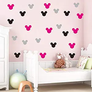 GADGETS WRAP 20 Pcs/Set Mickey Minnie Mouse Vinyl Wall Stickers for Kids Rooms Decoration Nursery Wall Stickers Decals Bedroom Decor Mural