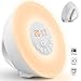 Produktbild Hotweild Lichtwecker, Upgraded** 7 Farbe LED Wake up Licht Light mit FM Radio Touchscreen [6 Sanfte Naturklänge und Snooze Funktion] mit Sonnenaufgang Sonnenuntergang Simulation