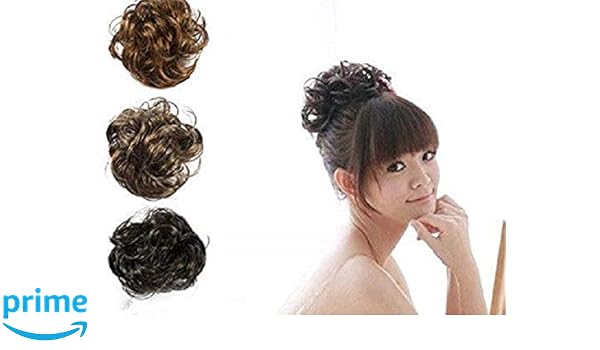 Pixina Women S Funky Curly Rubber Casual Hair Bun Juda Set Of 3