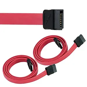 Storite 2 Pack Straight SATA III Data Cable Compatible for SATA HDD, SSD, CD Driver, CD Writer - (Red, 45 cm)