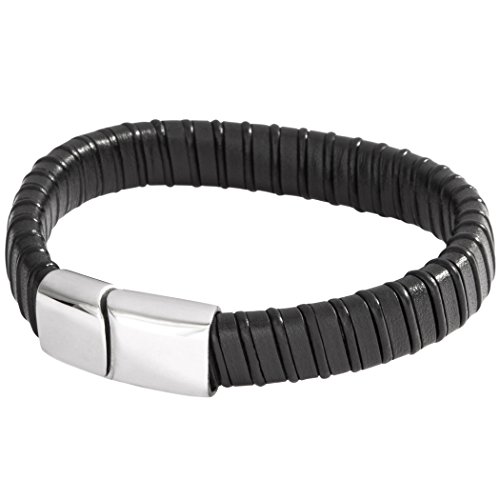 Lower East Lederarmband, geflochten mit Magnetverschluss