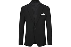 YOUTHUP Blazer para Hombre Slim Fit 1 Botón Chaqueta de Traje de Hombre Negocio Boda Blazers