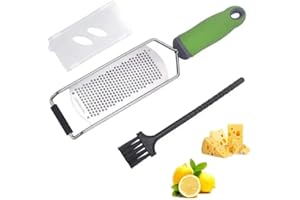 Homitec Rallador zester manual de queso y crítricos - Afilado de acero inoxidable con funda y cepillo