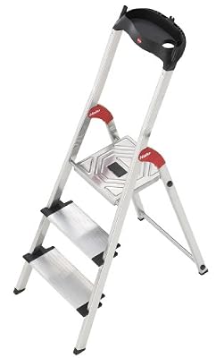 Hailo 5_8813-001 Escabeau de sécurité Profistep XXL en Alu 3 marches