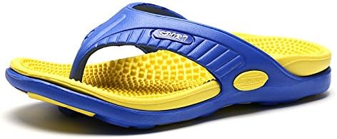 NiNE CiF Men Flip Flop Beach Pool Sandals Shoes(Yellow UK7)