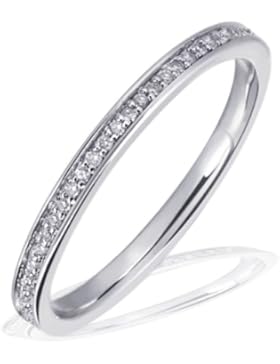 Goldmaid Damen-Ring Memoire 585 Weißgold 60 Brillanten 0,23 ct. Diamantring