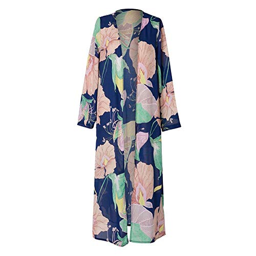 Preisvergleich Produktbild Felicove Damen Chiffonhemd,Blumen Strandkleidung Warme Outerwear Farbblock Unterwäsche Mode Oberbekleidung Lose Mantel Elegant Bluse Herbst Bohemian Windbreaker 2018 Spitzenhemd Weihnachten