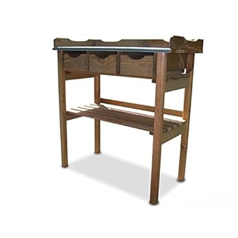 Pflanztisch Mit 3 Schubladen Aus Holz Braun B78 X T38 X H82 Cm